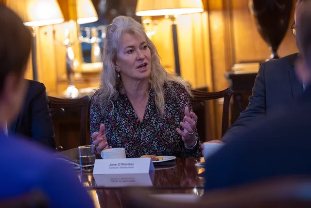 The Deputy Prime Minister Angela Rayner, together with Secretary of State for Business and Trade Jonathan Reynolds, hold a Make Work Pay Business Breakfast meeting with business leaders in 10 Downing Street and Jane O’Riordan from Caravan Restaurants addresses the meeting. Researching influencer-agency buyers with permissioned interviews and evidence profiles