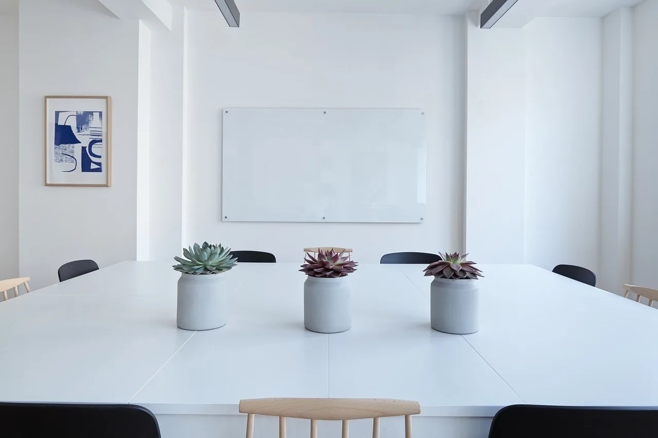 interior, beautiful flowers, table, chairs, flower, vase, wall, nature, frame, flower background, white, board, office, flower wallpaper, blue office, blue flower, blue wall, blue table, blue frame, blue interior, blue board